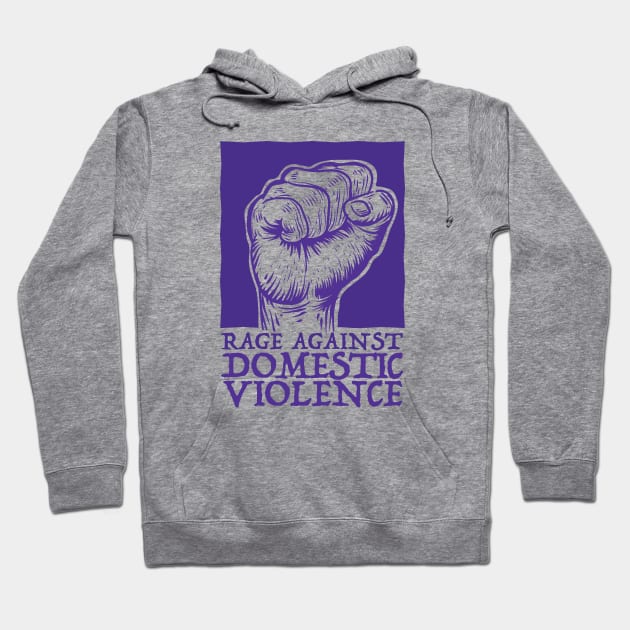 Rage Against Domestic Violence Purple Vibe Hoodie by Wulfland Arts